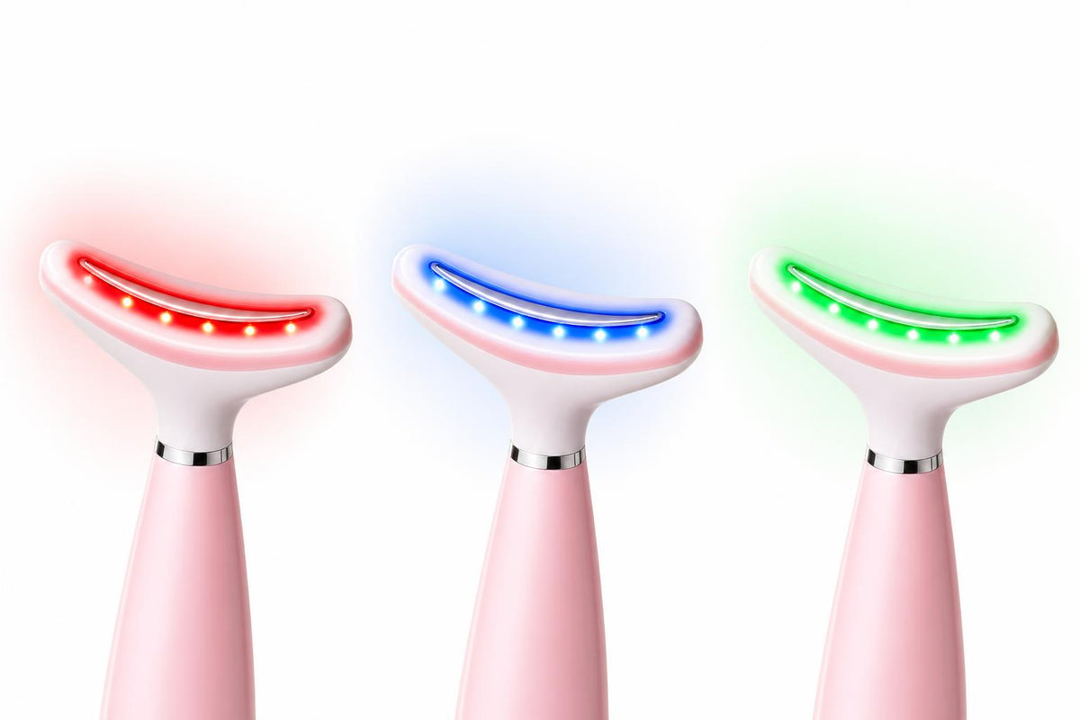 GlowPulse three light color modes: red, blue, green